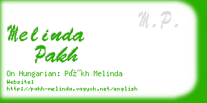 melinda pakh business card